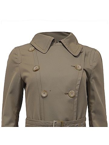 Max Mara Max Mara Double Breasted Coat in Beige Cotton (view 2)