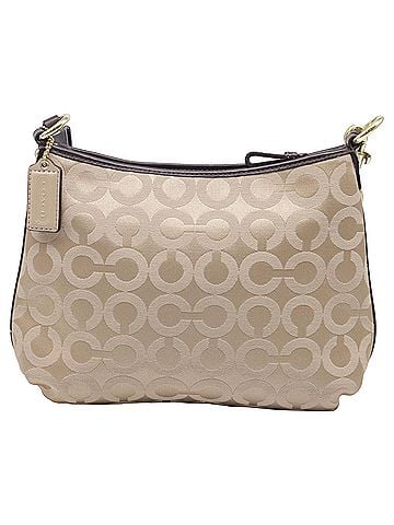 Coach Coach Signature Zip Shoulder Bag in Beige Canvas and Leather (view 2)