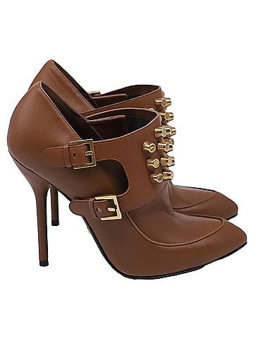 Gucci Gucci Charlotte Studded Ankle Boots in Brown Leather (view 1)