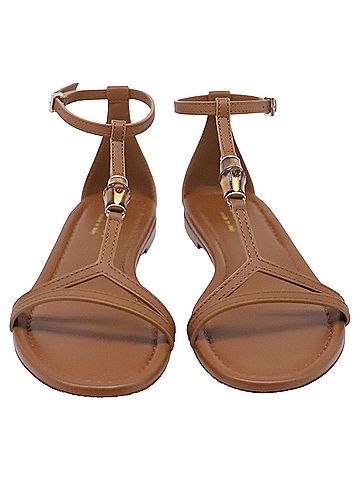 Gucci Gucci Bamboo-Detailed T-Strap Sandals in Brown Leather (view 2)