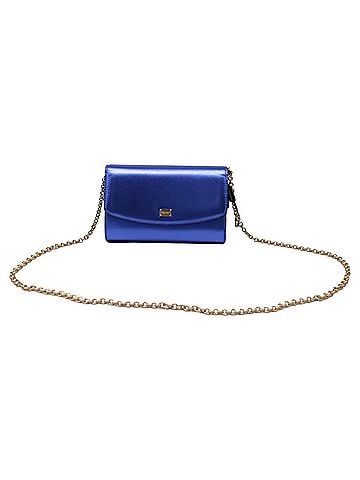 Dolce & Gabbana Dolce &amp; Gabbana Flap Chain Crossbody Bag in Blue Leather (view 1)