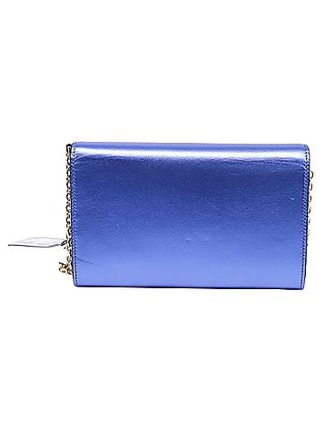 Dolce & Gabbana Dolce &amp; Gabbana Flap Chain Crossbody Bag in Blue Leather (view 2)