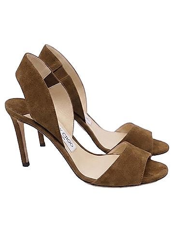 Jimmy Choo Jimmy Choo Slingback Sandal Heels in Brown Suede (view 1)