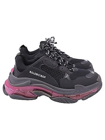 Balenciaga Balenciaga Triple S Clear Sole Sneakers in Black Polyester (view 1)