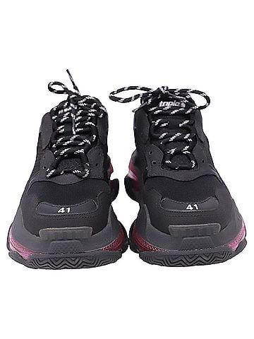 Balenciaga Balenciaga Triple S Clear Sole Sneakers in Black Polyester (view 2)