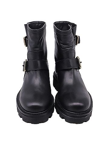 Jimmy Choo Jimmy Choo Youth II Buckled Ankle Boots in Black Calf Leather (view 2)