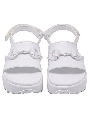 Gucci Gucci Horsebit Platform Sandals in White Rubber (view 2)