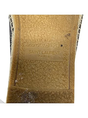 Saint Laurent Yves Saint Laurent Espadrille Sandals in Black Leather (view 2)