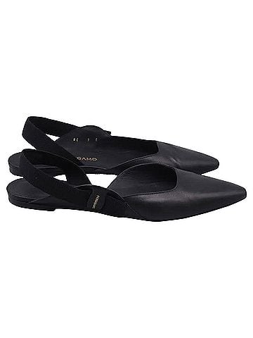 Salvatore Ferragamo Ferragamo Vaina Slingback Ballet Flats in Black Leather (view 1)