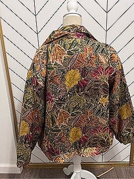 Outbrook Leafprint Silk Bomber Jacket Jacket (view 2)