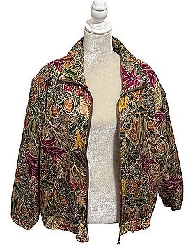 Outbrook Leafprint Silk Bomber Jacket Jacket (view 1)