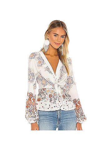 Free People Run Free Blouse Tunic Long Sleeve Blouse (view 1)
