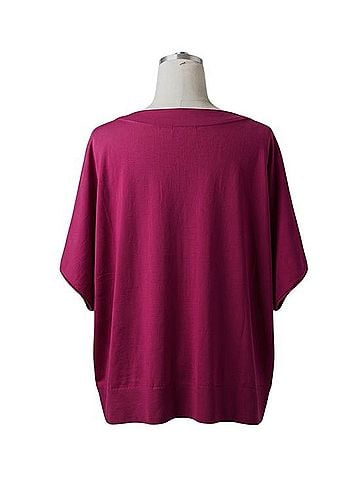 Diane von Furstenberg Dolman-Sleeve Tunic Top Long Sleeve T-Shirt (view 2)