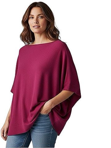 Diane von Furstenberg Dolman-Sleeve Tunic Top Long Sleeve T-Shirt (view 1)