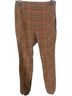 Free People Plaid Tan Black Track Pants Size 8 - photo 2