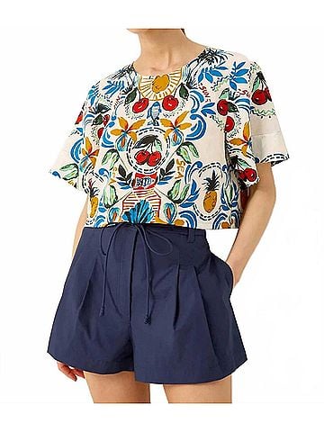 Marie Oliver Lander High Waist Short in Blue (view 2)