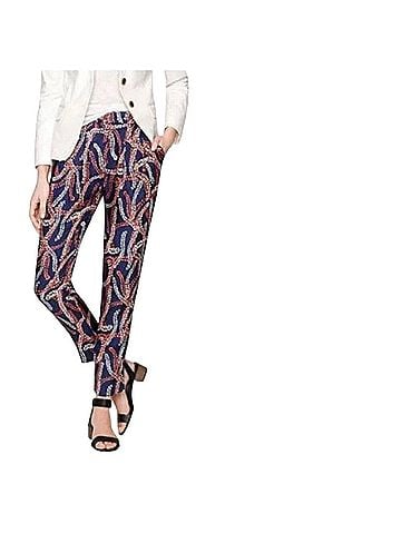 J.Crew Collection Abstract Coral Silk Pleated Tapered Leg J.Crew Collection Silk Pants (view 1)