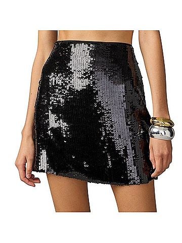 J.Crew Collection Black Sequin Party Formal Skirt (view 1)