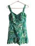 Lilly Pulitzer Floral Multi Color Green Blue Romper Size 4 - photo 1