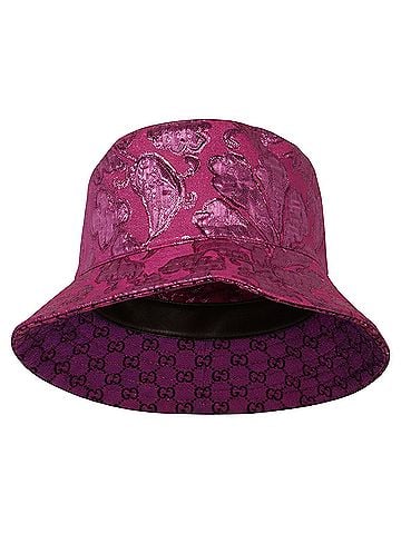 Gucci Gucci Lamé GG Monogram Reversible Bucket in Pink Polyamide (view 2)