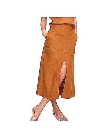 Banana Republic Linen Midi Skirt Casual Skirt (view 1)