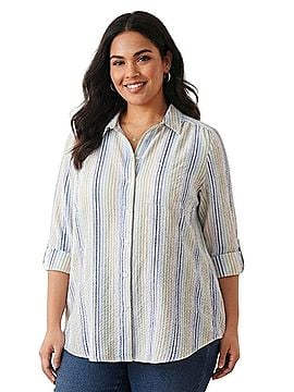 Woman Within Button-Down Shirt (view 1)