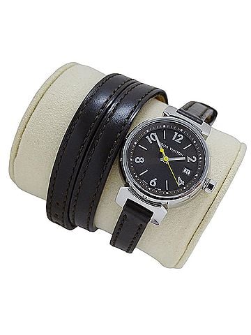 Louis Vuitton Louis Vuitton LOUIS VUITTON Women's Watch, Tambour Triple Coiled Date, Quartz, Stainless Steel, Leather Strap, Q1211 (view 1)