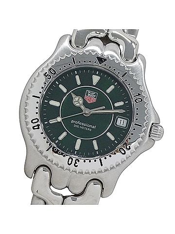 TAG Heuer TAG Heuer Cell WG111E Men's Watch - Professional Date Quartz Stainless Steel (SS) Silver &amp; Green (view 1)