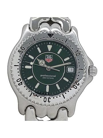 TAG Heuer TAG Heuer Cell WG111E Men's Watch - Professional Date Quartz Stainless Steel (SS) Silver &amp; Green (view 2)