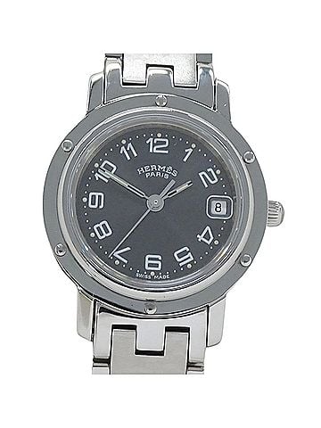 Hermès Hermes HERMES Women's Watch, Clipper Date, Quartz, Stainless Steel (SS), CL4.210, Silver/Gray (view 2)