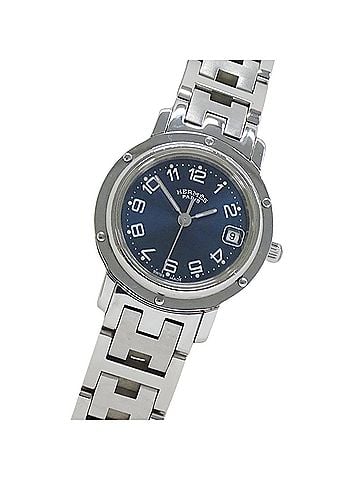 Hermès Hermes HERMES Women's Watch, Clipper Date, Quartz, Stainless Steel (SS), CL4.210, Silver Blue (view 1)