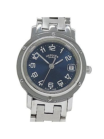 Hermès Hermes HERMES Women's Watch, Clipper Date, Quartz, Stainless Steel (SS), CL4.210, Silver Blue (view 2)
