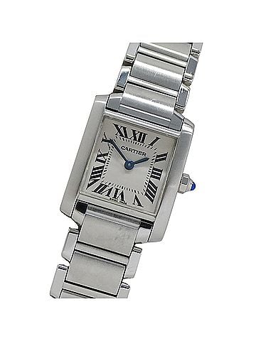 Cartier Cartier women's watch, Tank Française SM, quartz movement, stainless steel (SS), W51008Q3, silver/ivory. (view 1)