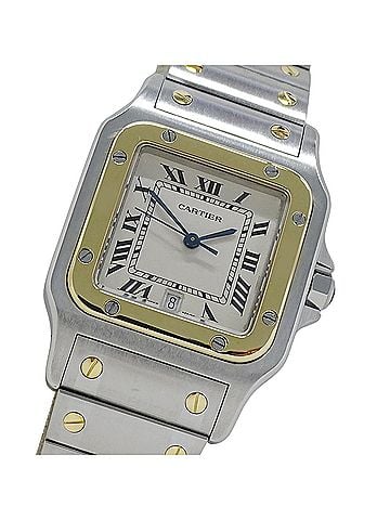 Cartier Cartier men's watch, Santos Galbee LM Date, quartz movement, stainless steel (SS) and gold (YG), W20011C4 combination. (view 1)