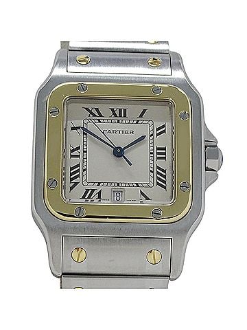 Cartier Cartier men's watch, Santos Galbee LM Date, quartz movement, stainless steel (SS) and gold (YG), W20011C4 combination. (view 2)
