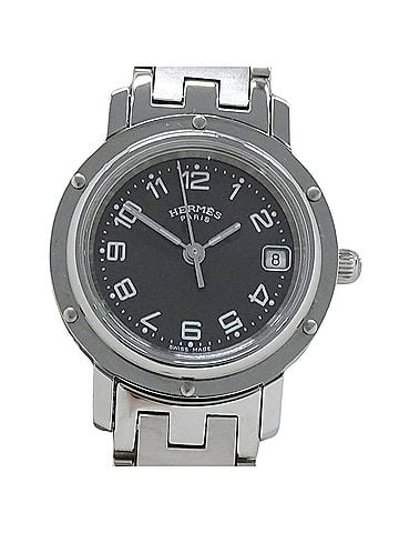 Hermès Hermes HERMES Women's Watch, Clipper Date, Quartz, Stainless Steel (SS), CL4.210, Silver/Gray (view 2)