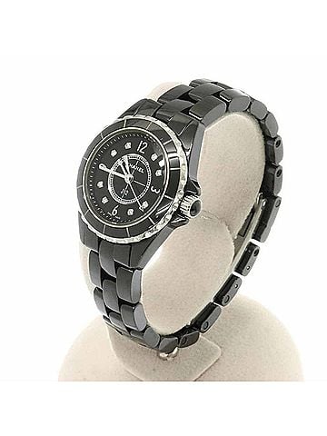 Chanel Chanel J12 29mm H2569 Women's Watch, 8 Diamonds, Black Ceramic Quartz Watch (view 2)