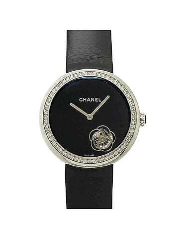 Chanel Chanel Mademoiselle Privé H3093 Women's Watch, Diamond, Black, 18K White Gold, Automatic Movement. (view 1)
