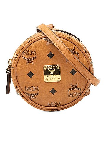 MCM MCM Visetos Round Handbag Pouch Shoulder Brown Leather Women's (view 1)