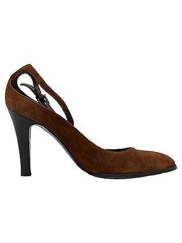 Ralph Lauren Ralph Lauren Collection Buckle Pumps in Brown Leather and Suede (view 1)