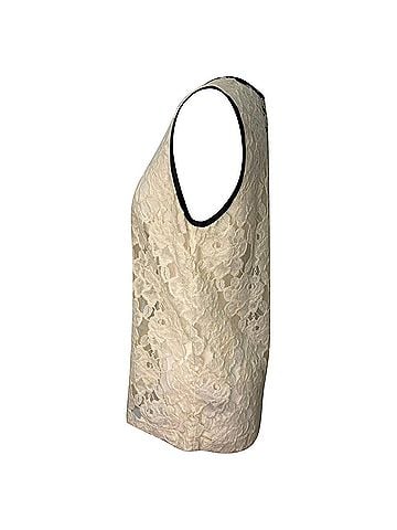 Dolce & Gabbana Dolce and Gabbana Lace Tank Top in Cream Cotton (view 2)