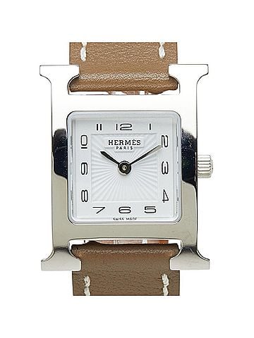 Hermès Hermes H-Watch Mini 21mm Wristwatch HH1.201 W403480WW00 Quartz White Dial Stainless Steel Veau Swift Leather Women's Watch HERMES (view 1)