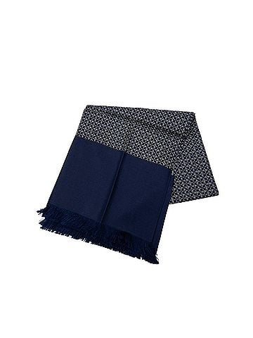 Hermès Geometric Silk Fringe Shawl 140 (view 1)