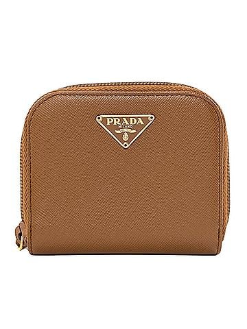 Prada Prada logo hardware coin case, Saffiano leather, women's. (view 1)