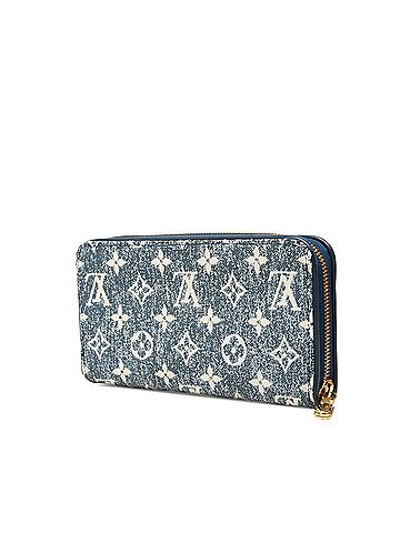 Louis Vuitton Louis Vuitton Monogram Jacquard Denim Zippy Wallet, Round Zipper Long M81226, Blue Leather, Women's LOUIS VUITTON (view 2)
