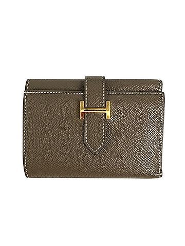 Hermès HERMES Bearn Combination Compact Wallet, Tri-fold Epsom Leather, Women's, Etoupe Beige (view 2)