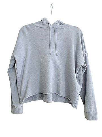 Eileen Fisher Cropped Cotton Hooded Sweatshirt Casual Sweaters (view 1)