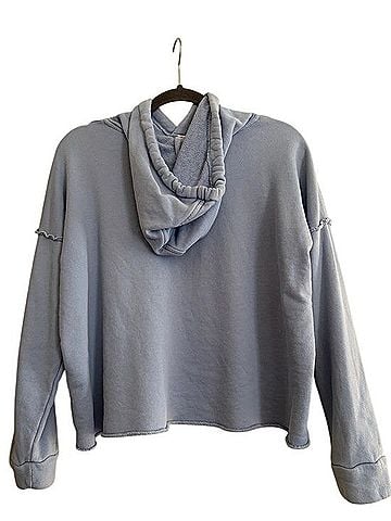 Eileen Fisher Cropped Cotton Hooded Sweatshirt Casual Sweaters (view 2)
