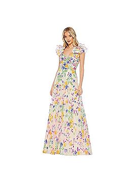 Mac Duggal EMBELLISHED SEQUIN RUFFLE SLEEVE GOWN DRESS 68068 Cocktail Dress (view 2)