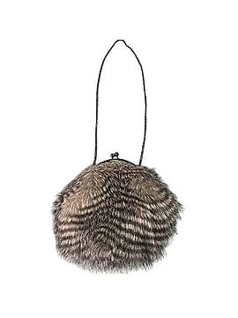 Chico's Elegant Gray Fax Chain Fur Shoulder Bag Shoulder Bag (view 1)